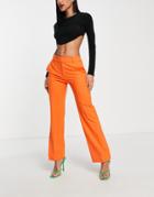 & Other Stories Recycled Wool Straight Leg Pants In Orange