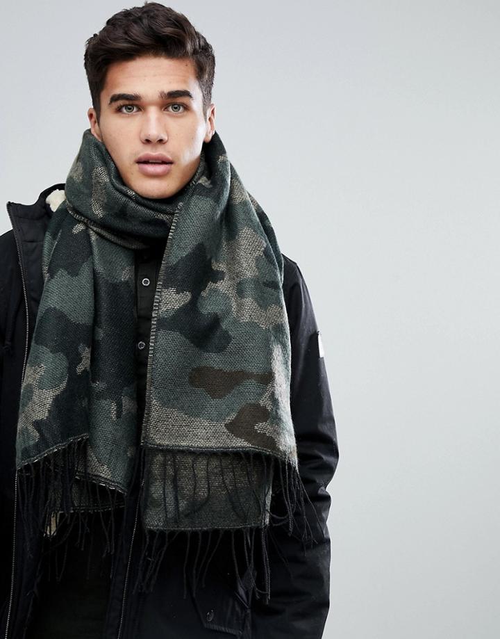 Jack & Jones Camo Scarf - Gray