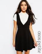 Asos Petite V-neck Empire Dress - Black