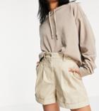 Asos Design Petite Chino Short In Stone-neutral