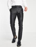 Bolongaro Trevor Skinny Glitter Fleck Satin Side Stripe Dinner Suit Pants-black