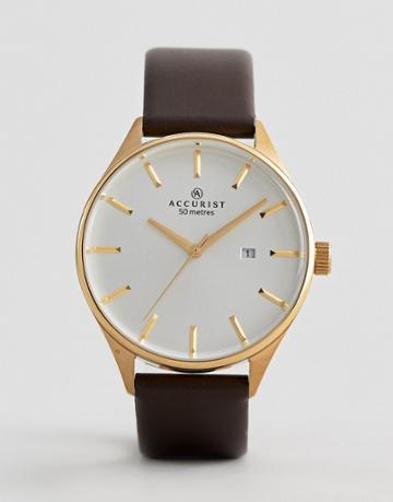 Accurist Brown Leather Watch - Brown
