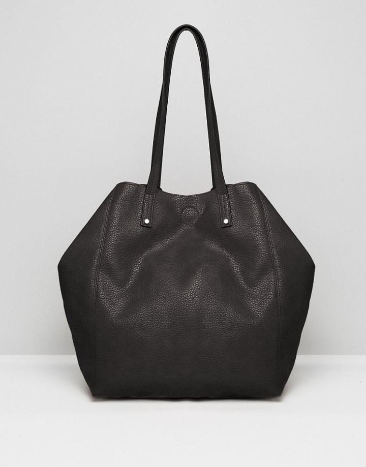 Asos Soft Shopper Bag With Removable Clutch - Black
