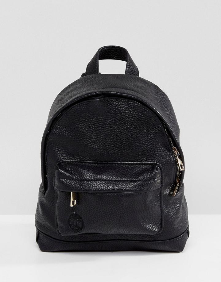 Mi-pac Super Mini Tumbled Pu Backpack In Black - Black
