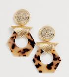 Reclaimed Vintage Gold And Tort Mixed Earring - Multi