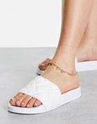 Truffle Collection Woven Pool Slide In White