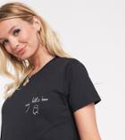 Asos Design Maternity Halloween T-shirt With My Little Boo Motif-black