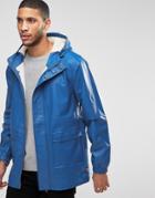 Bellfield Rain Trench With Fleece Lined Hood Jacket - Blue