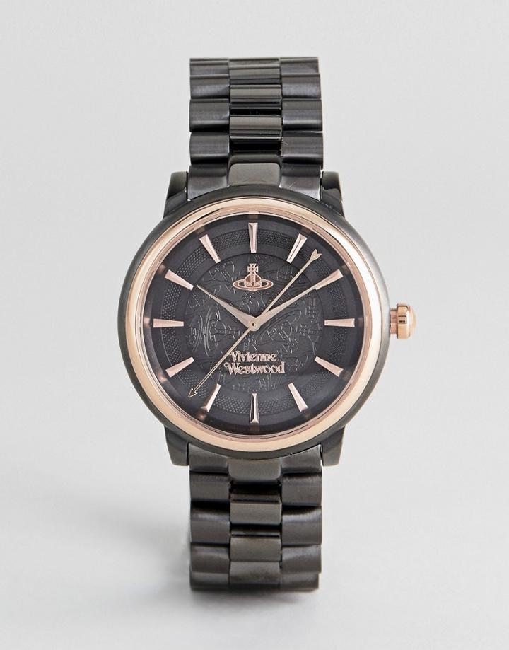 Vivienne Westwood Vv196gngn Shoreditch Bracelet Watch In Black - Black