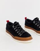 Asos Design Hiker Shoe In Black Faux Suede