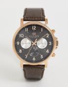 Tommy Hilfiger 1710379 Leather Watch In Faux Croc 44mm - Brown