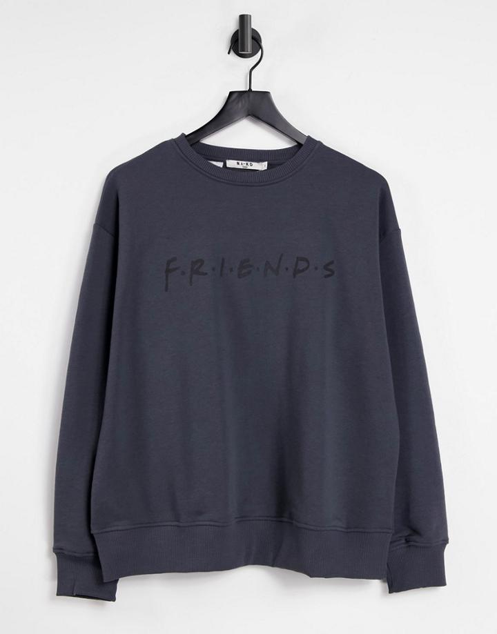 Na-kd X Friends Organic Cotton Oversized Sweatshirt In Dark Gray-grey