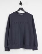 Na-kd X Friends Organic Cotton Oversized Sweatshirt In Dark Gray-grey