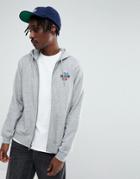 Brixton Garth Zip Through Hoodie With Logo - Gray