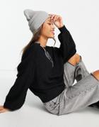 Free People Found My Friend Raglan Fluffy Pullover In Black