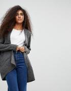 B.young Longline Mohair Mix Cardigan - Gray