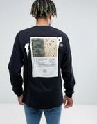 10.deep Long Sleeve T-shirt With Back Patch - Black