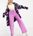Asos 4505 Petite Straight Leg Sweatpants In Washed Plum-purple