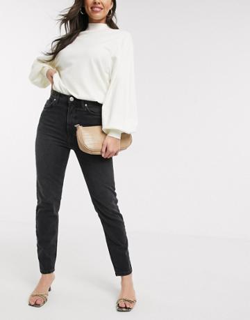 River Island Original Slim Fit Jeans In Mid Wash Black