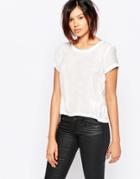 Vero Moda Short Sleeve Top With Ruched Detail - White