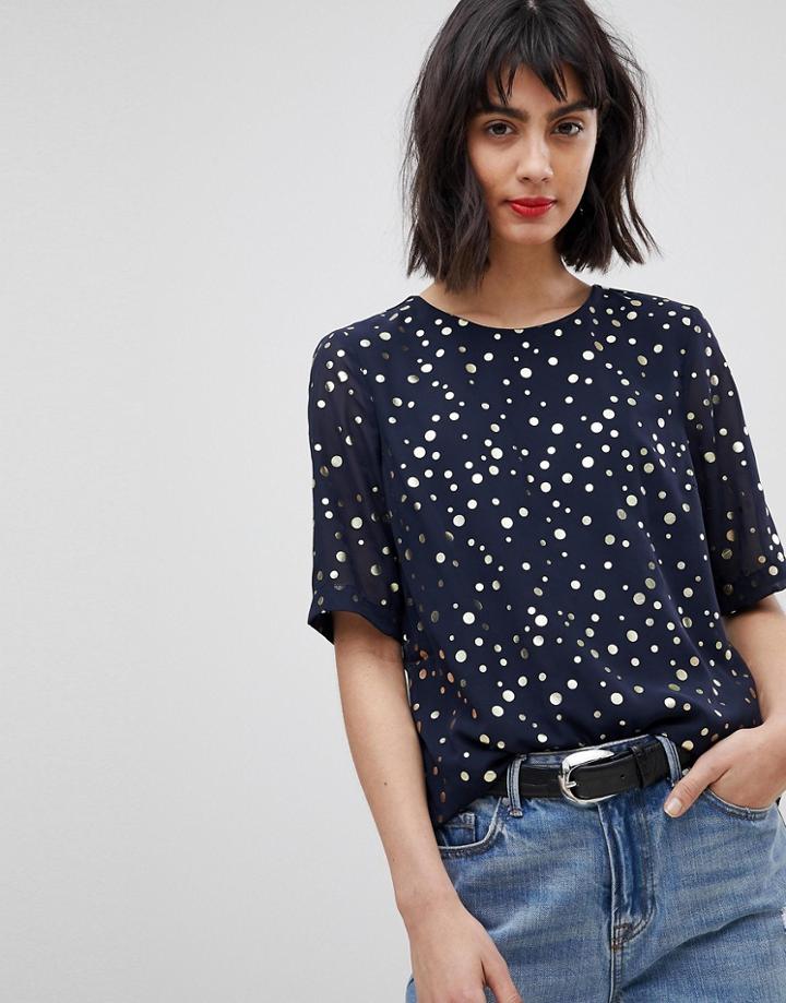 Vero Moda Spot Blouse - Navy