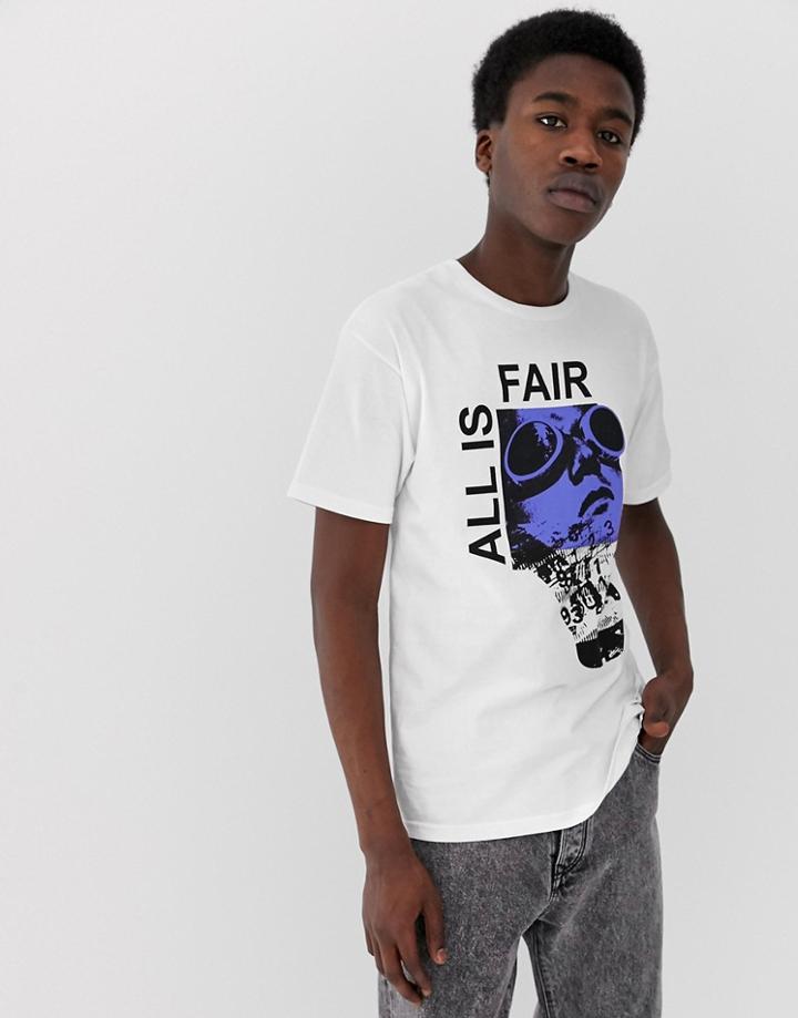 Fairplay All Is Fair T-shirt With Chest Print In White