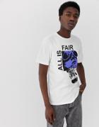 Fairplay All Is Fair T-shirt With Chest Print In White