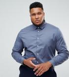 Asos Plus Slim Shirt In Charcoal - Gray