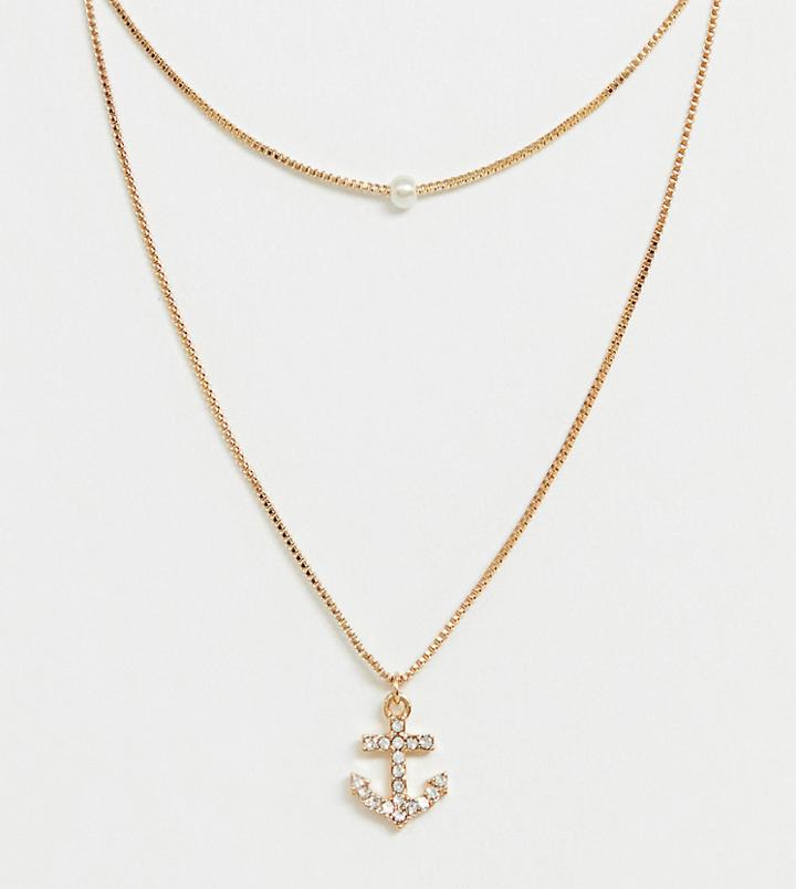 Aldo Melassa Anchor Charm Necklace In Gold - Gold