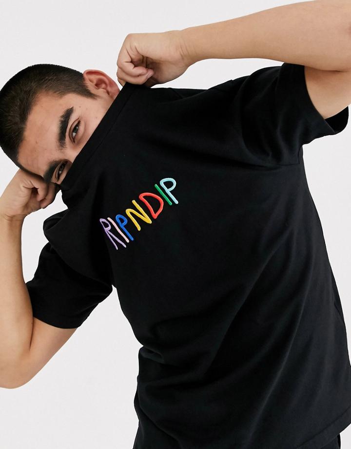 Ripndip Emb Logo T-shirt In Black