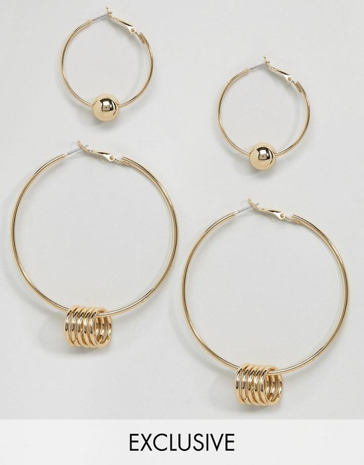 Sacred Hawk Stacking Hoop Pack - Gold