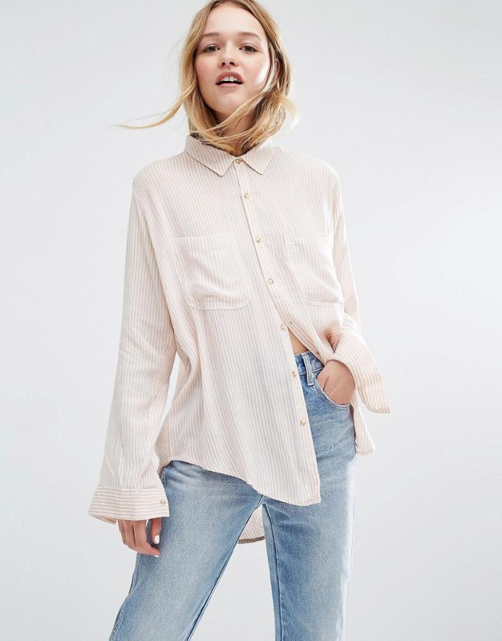 Rolla's Skinny Stripe Shirt - Faded Neon Stripe