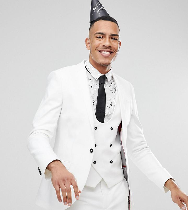 Noose & Monkey Tall Super Skinny Suit Jacket - White