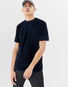 D-struct Ribbed Velour T-shirt - Navy