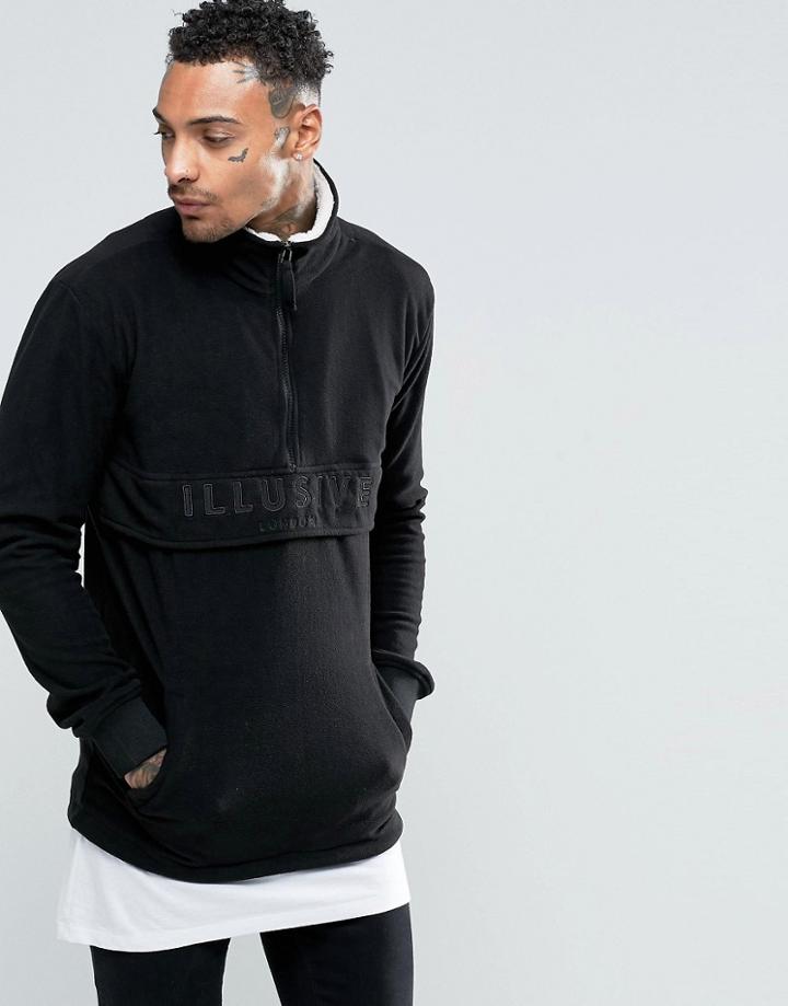 Illusive London Fleece Overhead Sweatshirt - Black