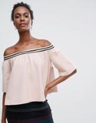 A State Of Being Game Set Off Shoulder Top - Pink
