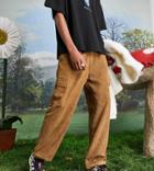 Collusion 90s Fit Baggy Cord Pants With Cargo Pocket In Brown