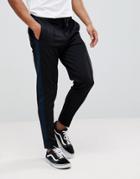 Selected Homme Tapered Pants With Stripe - Black
