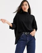 Weekday Banjo High Neck Blouse In Black