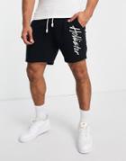 Hollister Script Logo Sweat Shorts In Black