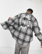 Sixth June Tartan Shirt With Backprint In Black