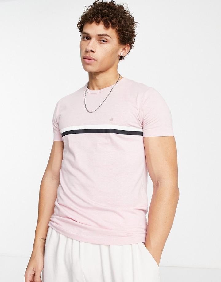 French Connection Two Stripe T-shirt In Pink