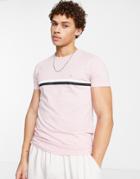 French Connection Two Stripe T-shirt In Pink