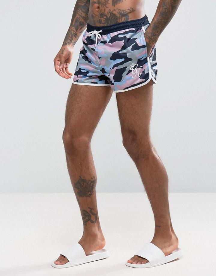 Gym King Runner Swim Shorts In Super Short Length - Pink