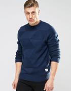 Bellfield Triangle Knitted Knitted Sweater - Navy