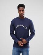 Selected Homme Sweatshirt With Brooklyn Print - Navy