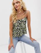 & Other Stories Cami Top With Floral Print In Yellow-multi