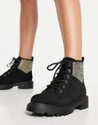 Asos Design Amelie Embellished Hiker Boots In Black
