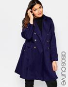 Asos Curve Skater Trench - Navy