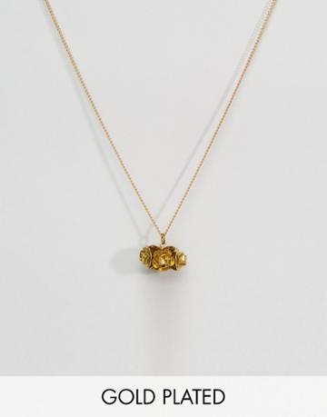 Sam Ubhi Necklace With Flower Pendant - Gold